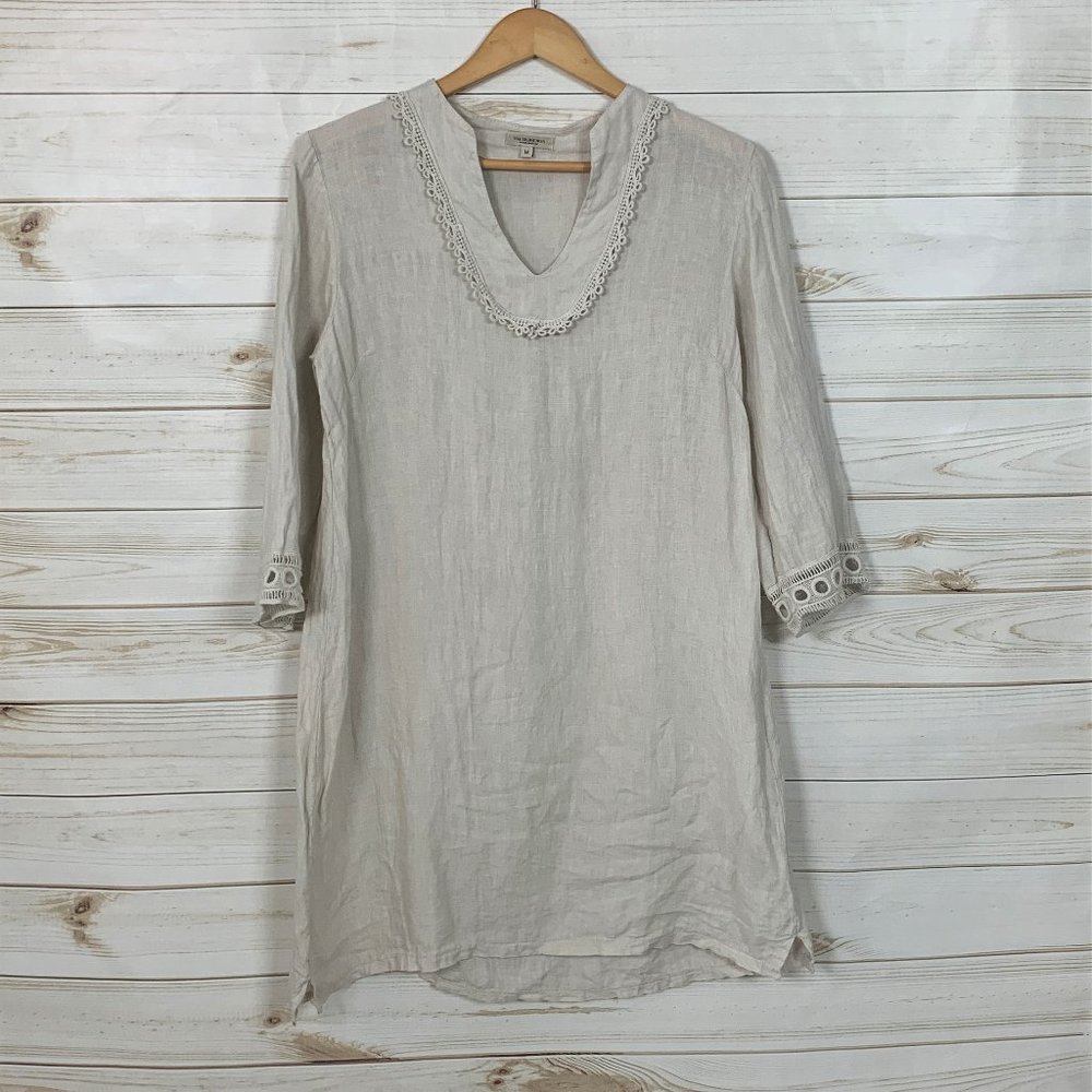 VIA SIGNORIA Linen V-Neck Tunic